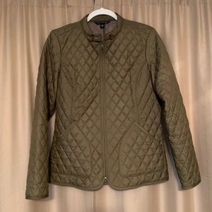 Banana Republic Quilted Jacket Olive Medium